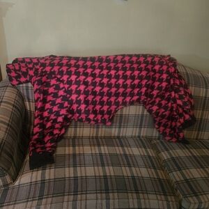 Chic Houndstooth Red and Black Dog Jammies